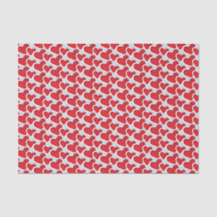 2 Red Paper Hearts in a repeating Pattern