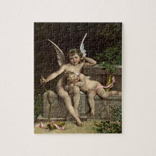 2 retro cupids sitting jigsaw puzzle