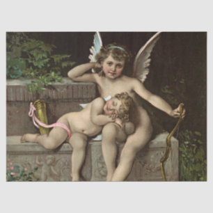 2 retro cupids sitting too tissue paper