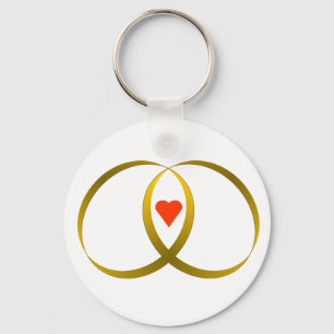 2 rings & heart keychain