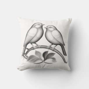 2 Robins on white Throw Pillow