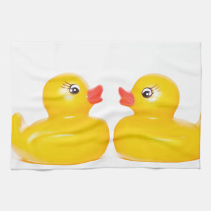 2 rubber ducks in love kitchen towel