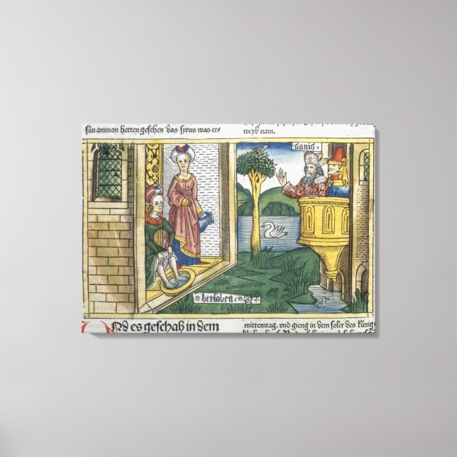 2 Samuel 11 1-5 David sees Bathsheba bathing, from Canvas Print (Front)
