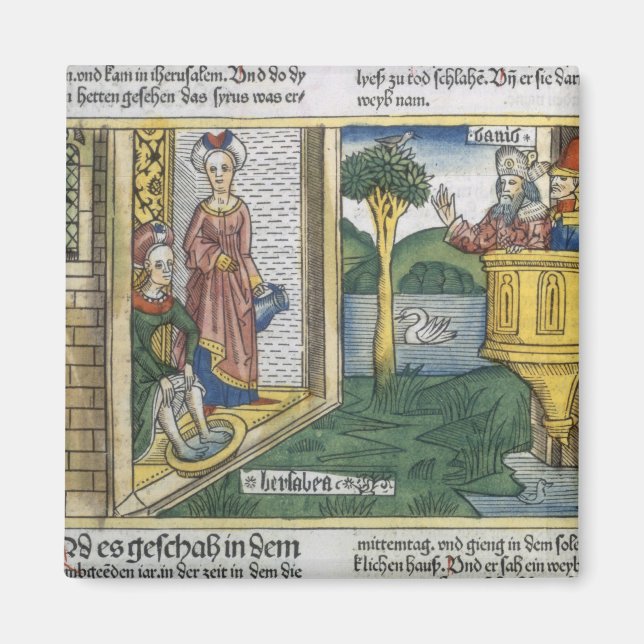 2 Samuel 11 1-5 David sees Bathsheba bathing, from Magnet (Front)