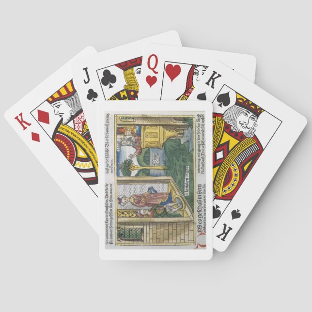 2 Samuel 11 1-5 David sees Bathsheba bathing, from Playing Cards (Back)