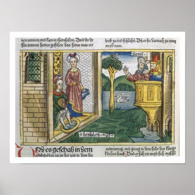 2 Samuel 11 1-5 David sees Bathsheba bathing, from Poster (Front)