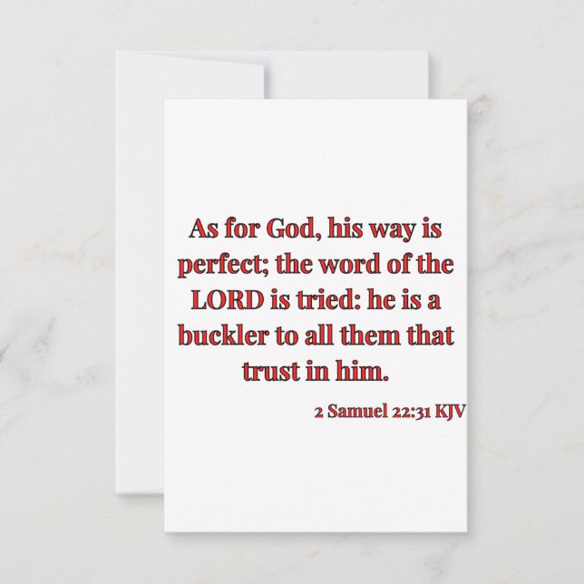 2 Samuel 22:31 KJV Bible Verse Flat Greeting Card (Front)