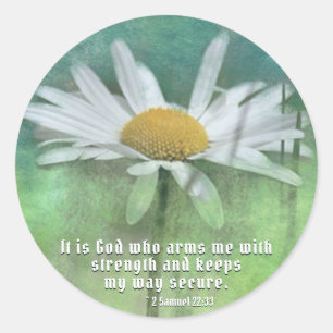 2 Samuel 22:33 It is God who arms me with strength Classic Round Sticker