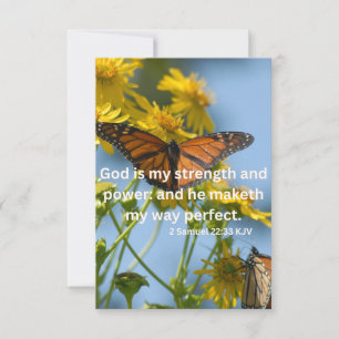 2 Samuel 22:33 KJV Bible Scripture Pic Greeting Card