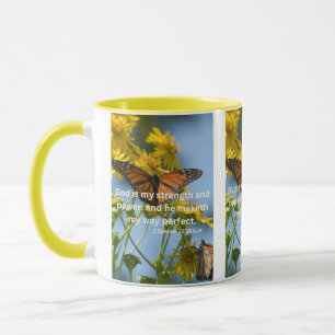 2 Samuel 22:33 KJV Bible Scripture Pic Two-Tone Mug