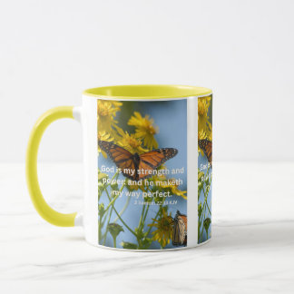 2 Samuel 22:33 KJV Bible Scripture Pic Two-Tone Mug