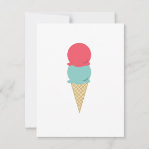 2 Scoops Of Ice Cream Invitations