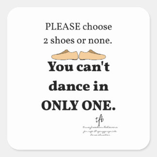 2 Shoes or None White Square Sticker