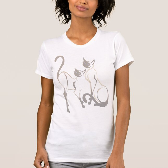 2 Siamese Kitties T-Shirt (Front)
