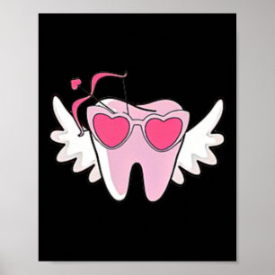 2 Side Pink Coquette Valentine Day Dental Hygiene Poster