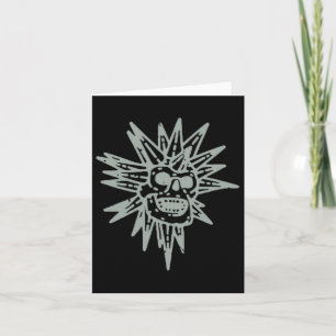 (2 Side) Spooky Island Est 2002 Amusement Skull Ha Card