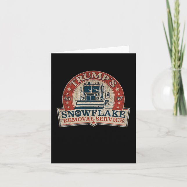 2 Side Trumps Snowflake Removal Service Funny Trum Card (Front)