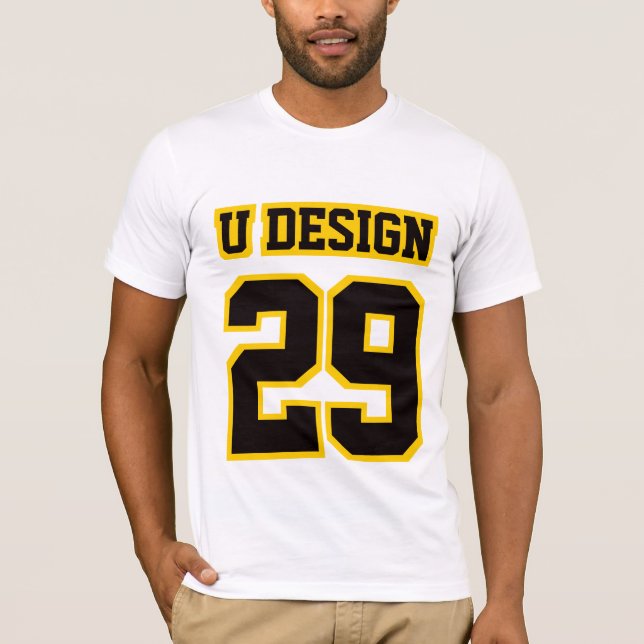 2 Side WHITE BLACK GOLD Bella Canvas Mens Tee (Front)