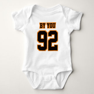 2 Side WHITE BLACK ORANGE Bodysuit Football Jersey