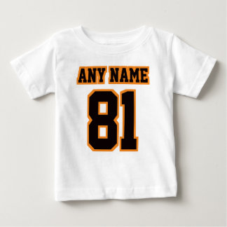 2 Side WHITE BLACK ORANGE Romper Football Jersey