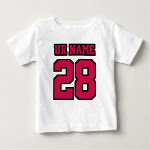2 Side WHITE CRIMSON RED BLACK Football Crewneck Baby T-Shirt