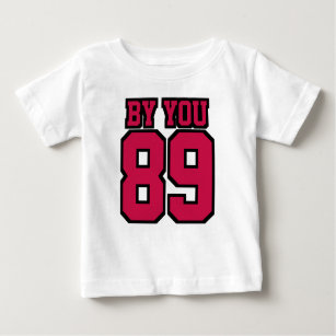 2 Side WHITE CRIMSON RED BLACK One Piece Jersey Baby T-Shirt