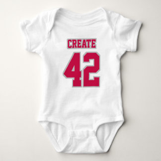 2 Side WHITE CRIMSON SILVER Football Jersey Outfit Baby Bodysuit
