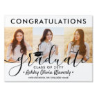 2 Sided 6 Photo Elegant Script Graduation Yard