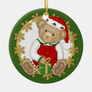 2 Sided - Beary Merry Teddy Bear Ornament
