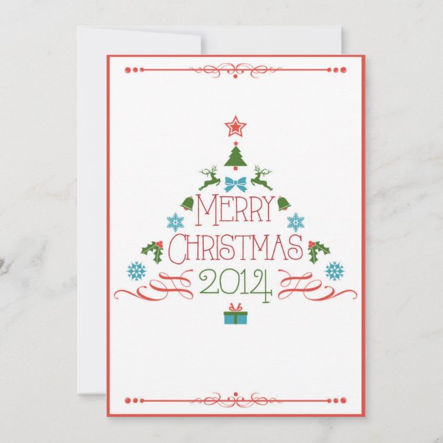 2 Sided Christmas Tree Invitation (Back)