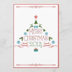 2 Sided Christmas Tree Invitation