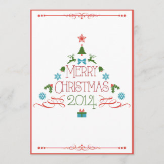 2 Sided Christmas Tree Invitation