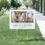 2 Sided Couples Bridal Shower 6 Photo Welcome Yard Garden Sign<br><div class="desc">Welcome guests to a stylish couples wedding shower with an elegant custom photo collage outdoor lawn sign. Pictures and all text are simple to personalize, and can be different or the same on front and back. (IMAGE PLACEMENT TIP: An easy way to centre a photo exactly how you want is...</div>