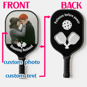 😍 2-sided Custom text and photo pickleball paddle