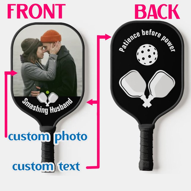 😍 2-sided Custom text and photo pickleball paddle (Creator Uploaded)