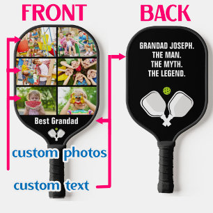 💗 2-sided Custom text and photo pickleball paddle
