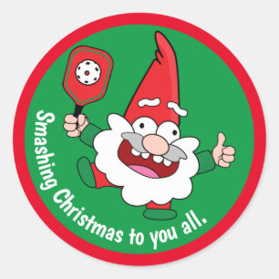 🎅🤶2 sided customizable  Christmas pickleball  Classic Round Sticker