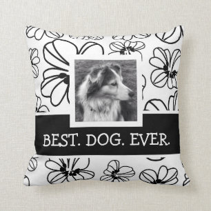 2 Sided Cute Flower Pattern with Instagram Photos Throw Pillow