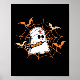 2 Sided Cute Ghost In My Spooky Nurse Era Hallowee Poster