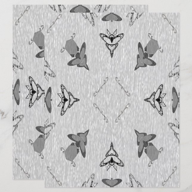 2-Sided Flying High in Lt Grayscale Scrapbook Page (Devant / Derrière)