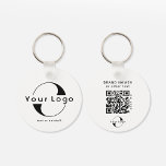 2 sided Logo & QR Code on Clean Company Business K Keychain<br><div class="desc">Personalized light and waterproof Logo Keychains with a simple minimal design. Add your URL to create QR Code,  logo and text. - available in several colours to suit your brand identity,  you can find them here: https://www.zazzle.com/collections/logo_keychains_other_small_promotional_items-119019686064790535</div>