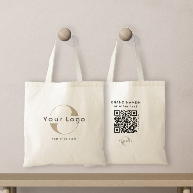 2 sided Logo & QR Code on Clean Company Business Tote Bag (Creator Uploaded)