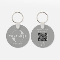 2 sided Logo & QR Code on Grey Company Business Ke