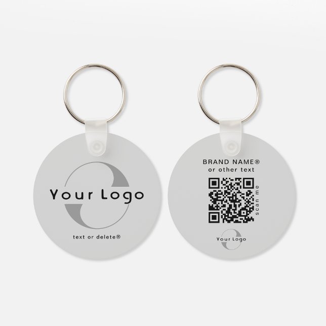 2 sided Logo & QR Code on Silver Company Business Keychain (Creator Uploaded)
