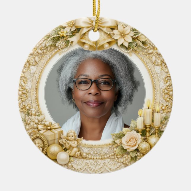 2 sided Memorial Christmas  Ceramic Ornament (Front)