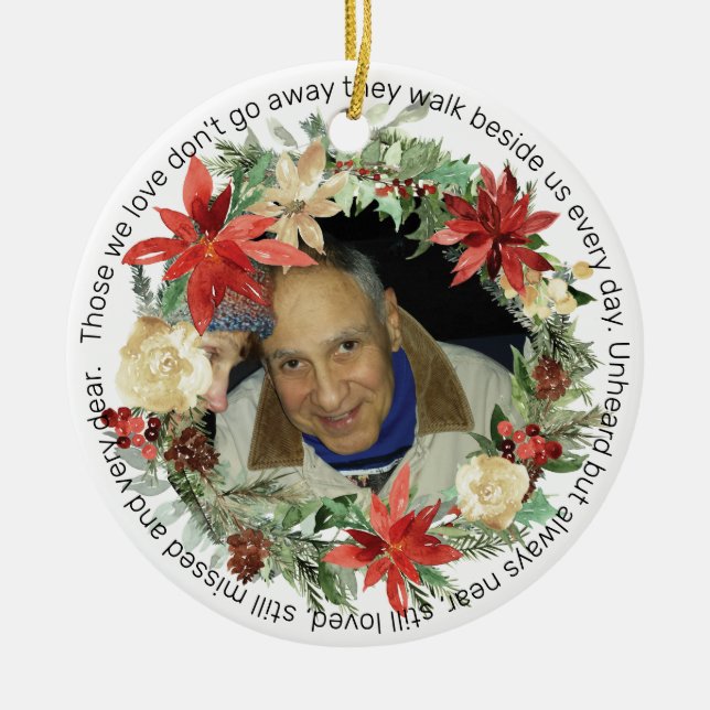 2 sided Memorial Christmas ornament with photo (Front)