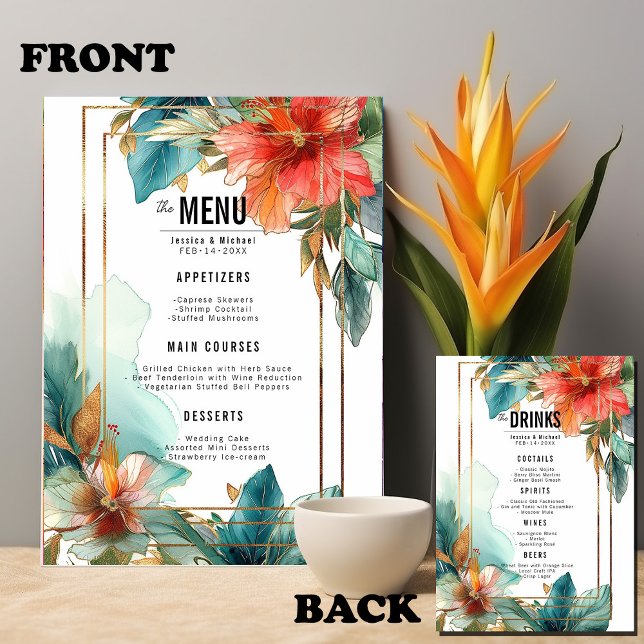 2 sided Menu + DRINKS Hibiscus Serenade Paradise (2 sided Menu + DRINKS Hibiscus Serenade Paradise)