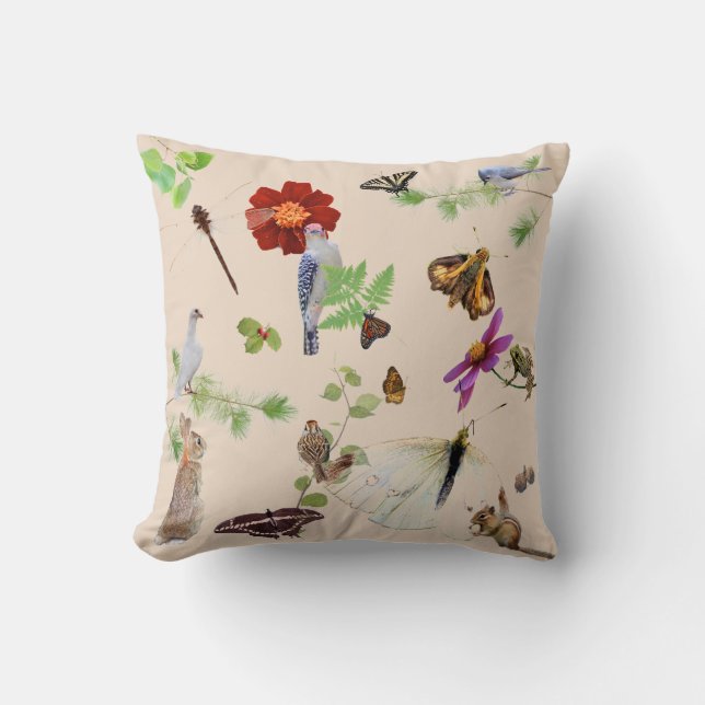 2-sided Nature's Colourful Good Earth whimsical: Throw Pillow (Front)