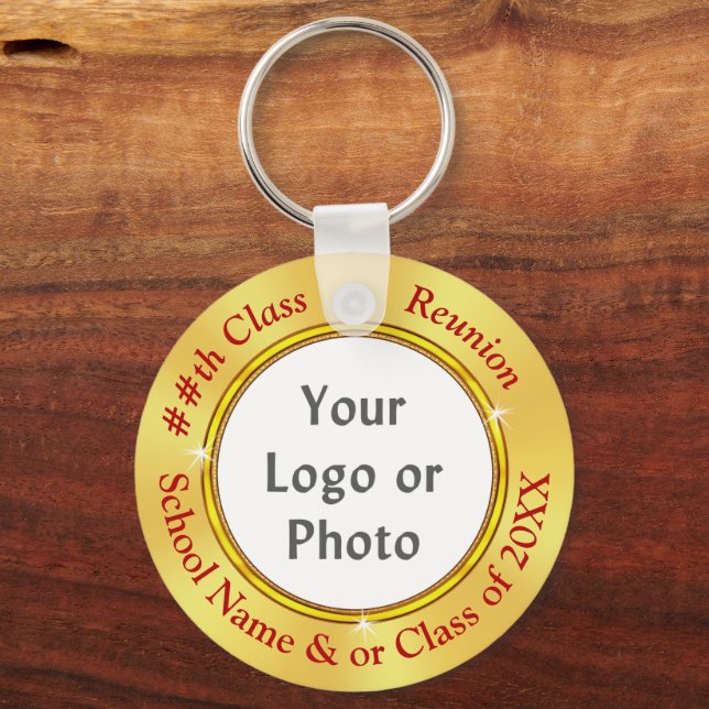 2 Sided PHOTO or LOGO, Class Reunion Souvenirs,  Keychain (Front)
