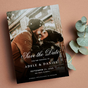 2 Sided Photo Save the Date Wedding Modern